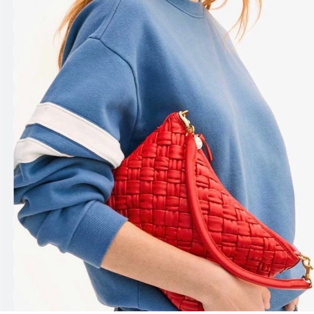 Clare V. Petit Moyen - Rosa Puffy Woven Nappa Leather - Crossbody Bag RARE - Picture 4 of 15